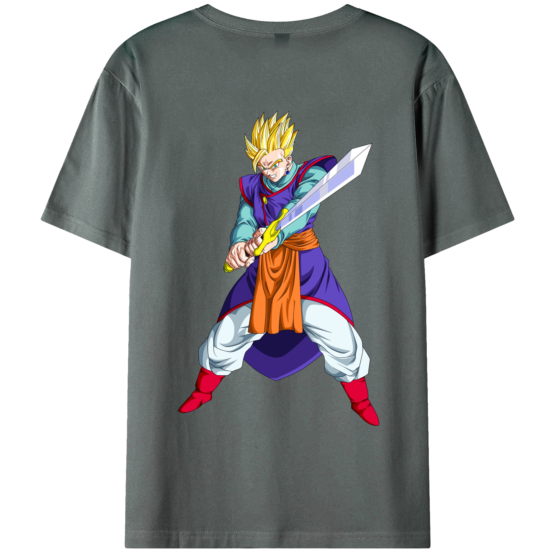 （画像用） ドラゴンボール 孫 悟飯（そんごはん）DRAGON BALL Son Gohan 綿100％ メンズ半袖Tシャツ（バックプリント） 通気性